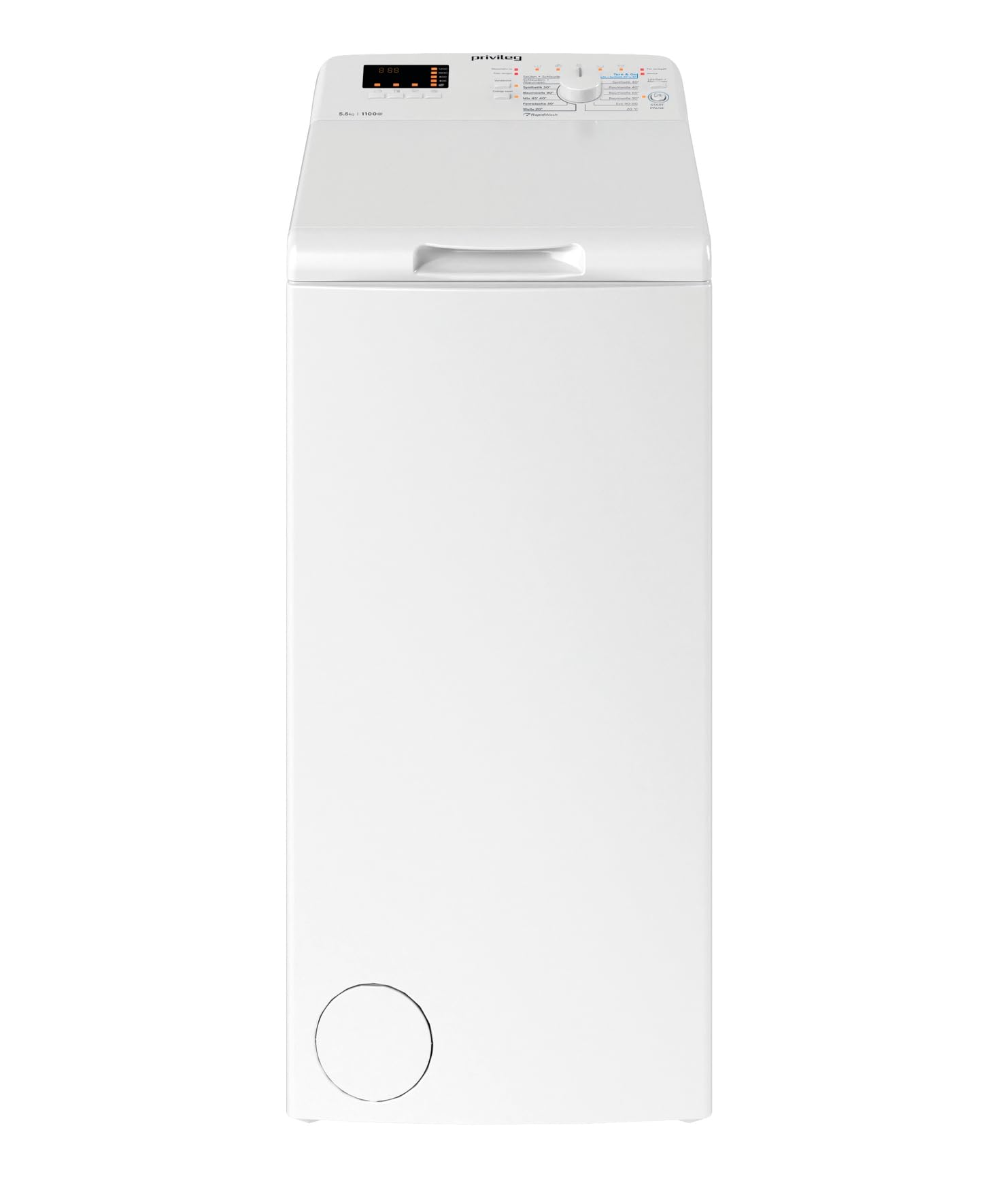 Bauknecht PWT LC55 DE Waschmaschine-Toplader/Turn&Go – wäscht mit nur einem Handgriff bei 30 °C in 45 Minuten/Rapid Wash–5 kurze Zyklen unter 59 Minuten/Extra Waschen–für hartnäckige Flecken