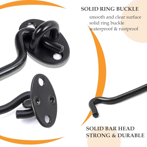 ZiYuya 2PCS Hook and Eye Latch Door Lock, Stainless Steel Gate Cabin Hook - Image 3