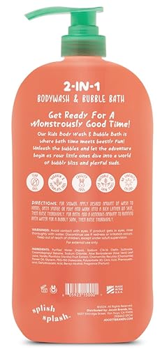 Splish Splash Kids 2-in-1 Body Wash & Bubble Bath | Tear-Free, Paraben-Free & Dye-Free | Gentle Suds for All Skin Types – Fun Bath Time for Kids – Watermelon 32 Fl Oz image 4