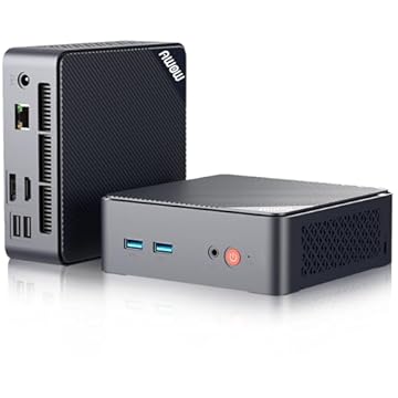 AWOW Mini PC Intel Gen12 N100 Quad Core 3,40GHz, 8GB DDR5 4800MHz 256GB M.2 SSD Mini Desktop, Micro PC Dual Display HDMI DP 4K@60Hz Dual Gigabit Ethernet, WiFi5/BT5.2/ USB3.1