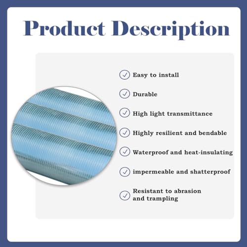 Esamploe E-9999 Polycarbonate Sheet 32.8Ft X 3.28Ft,Diy Uv Resistant Polycarbonate Greenhouse Panels,Insulated Transparent Polycarbonate Roof Panels thumb #2