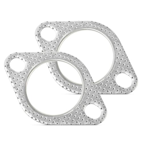 PAIYUE 2PCS Exhaust Gasket,Car Accessories 2-Bolt Flange Gasket,Automotive Replacement Exhaust Pipe Connector Gaskets,Used for Piping Connections for Turbochargers,Mufflers (2 inch)