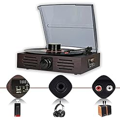 AURADO Tourne-Disque Bluetooth avec Haut-parleurs intégrés et phonogra Vintage à entraînement par Courroie USB (Tourne… - Les Beatles, Paul McCartney, John Lennon, RIngo Starr, George Harrison AURADO Tourne-Disque Bluetooth avec Haut-parleurs intégrés et phonogra Vintage à entraînement par Courroie USB (Tourne… – Image 4