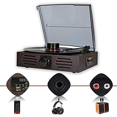 AURADO Tourne-Disque Bluetooth avec Haut-parleurs intégrés et phonogra Vintage à entraînement par Courroie USB (Tourne… - Les Beatles, Paul McCartney, John Lennon, RIngo Starr, George Harrison AURADO Tourne-Disque Bluetooth avec Haut-parleurs intégrés et phonogra Vintage à entraînement par Courroie USB (Tourne… – Image 5