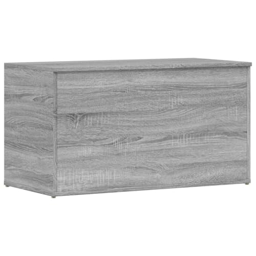 vidaXL Baúl de Almacenaje Cofre Caja Muebles de Almacenamiento Armario Mesita Mesa Organizador Madera Contrachapada Gris Sonoma 84x42x46 cm