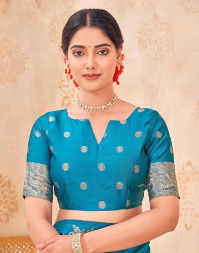 Image of SIRIL Women's Banarasi Soft Silk Saree Pure Silk with Unstitched Blouse Piece