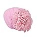 HEWUQI Bonnet d'hiver pour homme et femme - Fleur - Hochet musulman - Chapeau de cancer - Bonnet à langer - Thermomètre - Bonnet d'hiver pour bébé garçon - Avec LED, Rose, taille unique