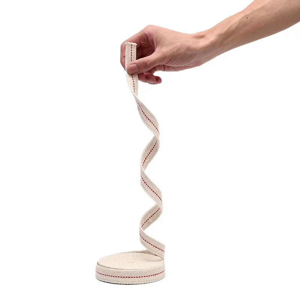 Wymień mocny knot z bawełny 1m biały pleciony bawełniany płaski knot do lampy naftowej różnej szerokości 10 szt.(With:1.2)