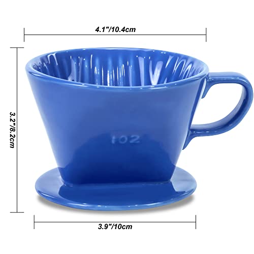 Image of Pour Over Ceramic, Coffee Dripper Ceramic Coffee Maker,Blue