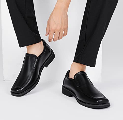 kkdom Men's Classic Leather Lined Formal Oxfords Slip on Dress Shoes2