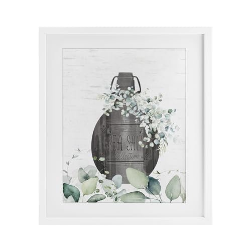 Affiche encadrée Sea Salt bouteille blanche cadre sous verre Stupell