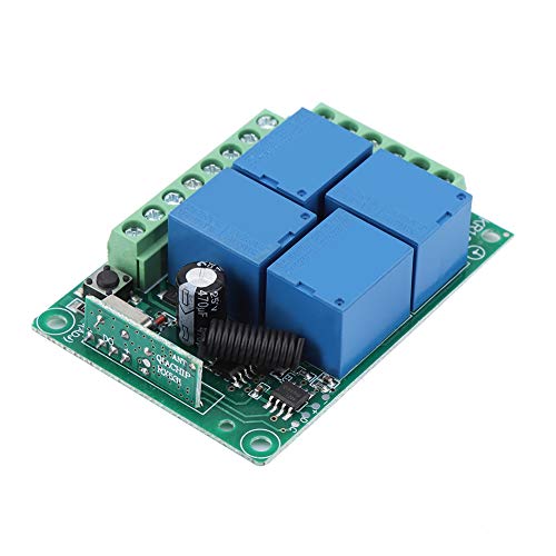 Interruptores remotos sem fio para portas de garagem, interruptor remoto de relé de canal 12V 4CH, p