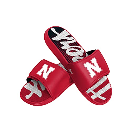 FOCO Nebraska Cornhuskers NCAA Mens Gradient Wordmark Gel Slide - XL