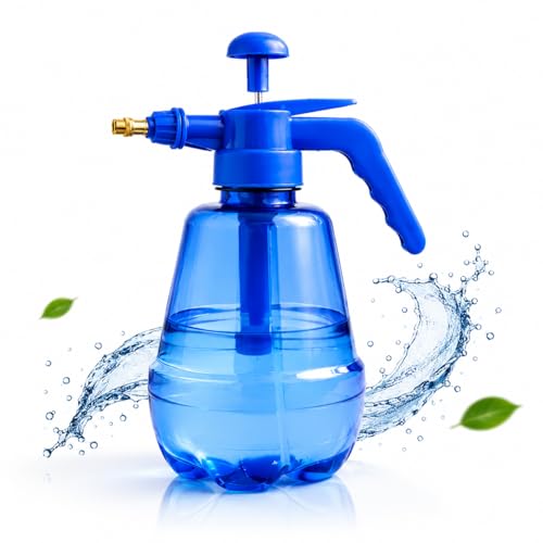 Image of Pressure Sprayer Pump Bottle for Home & Garden Plants, Cleaning & Disinfecting | Fine Mist & Power Stream Water Spray Bottle | Leak Proof Portable Sprayer (Blue)