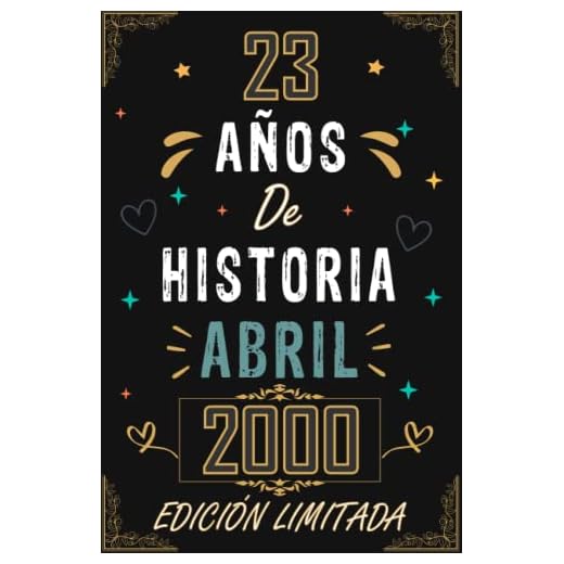 CUADERNO, 23 AÑOS DE HISTORIA ABRIL 2000 EDICIÓN LIMITADA: Regalo de 23 cumpleaños para mujeres y hombres, ideas de 23 cumpleaños... un cumpleaños... ... regalo de 23 cumpleaños para él/ella.