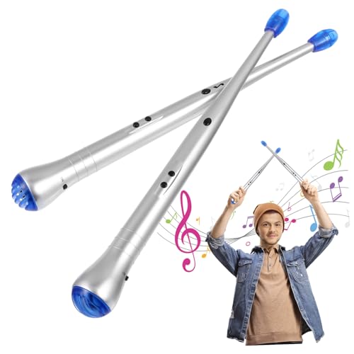 SWOOMEY エアドラムスティック 音楽鼓棒玩具 ライト付き 音符マーク入り