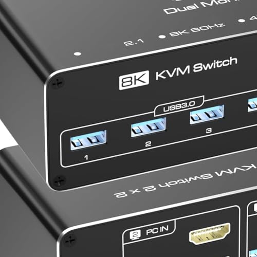 Commutateur KVM USB 3.0 pour éliminer les câbles sur 2 moniteurs - 4