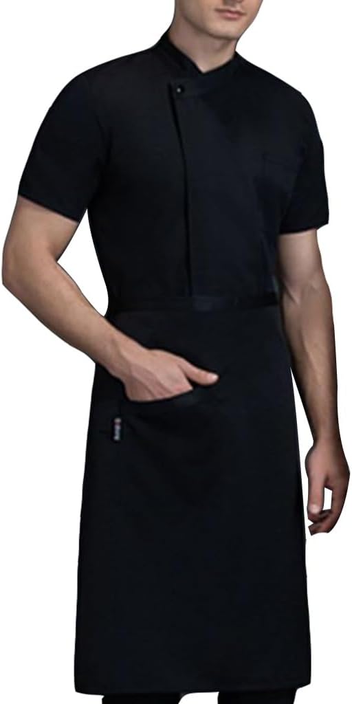 Men Women Chef Coat Short/Long Sleeve Chef Uniform Working Jacket for Food Service, Caterers, Bakers, Culinary