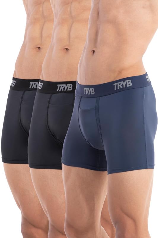 Image of TRYB Sports Underwear for Men | Stretchable Active Square Cut Trunks for Running & Gym Workout | Quick Dry, Breathable, Moisture Wicking & Anti Chafing | Sports Innerwear Boxers