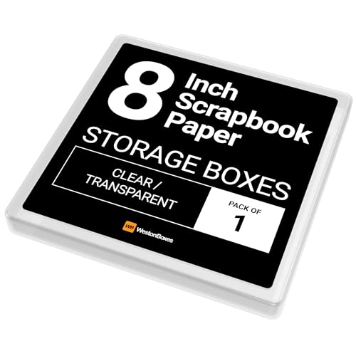 WestonBoxes Caja de almacenamiento para álbumes de recortes para tarjetas de 8 x 8 pulgadas, perfecta para proteger costosos papeles de manualidades (transparente, paquete de 1)