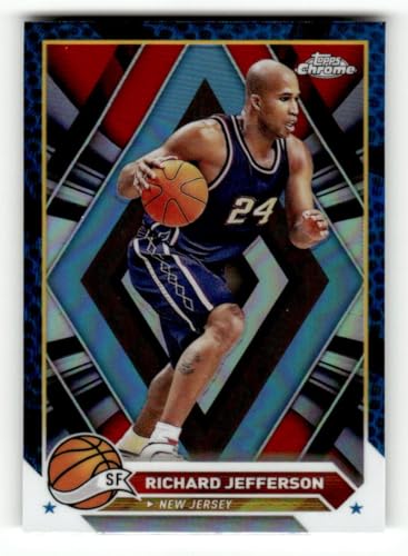 2023-24 Topps Chrome Blue Refractor #192 Richard Jefferson New Jersey Nets NBA Basketball Trading Card