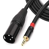 NANYI 3,5 mm TRS estéreo macho a XLR Cable de micrófono de audio de interconexión, adecuado para ipod, teléfono móvil, altavoces activos, escenario, DJ,consola -3M