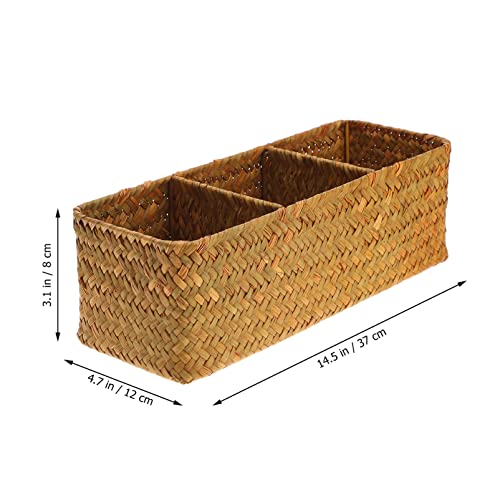 Panier jonc de mer 3 compartiments pour stopper le désordre des sachets et thé