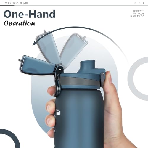 Opard-Sports-Water-Bottle-900ml-BPA-Free-Non-Toxic-Tritan-Plastic-Drinking-Bottle-with-Leak-Proof-Flip-Top-Lid-for-Gym-Yoga-Fitness-Camping