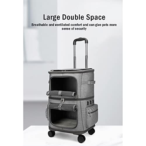 ATHUAH Bolsa de viagem portátil de camada dupla para transporte de animais de estimação para 2 gatos
