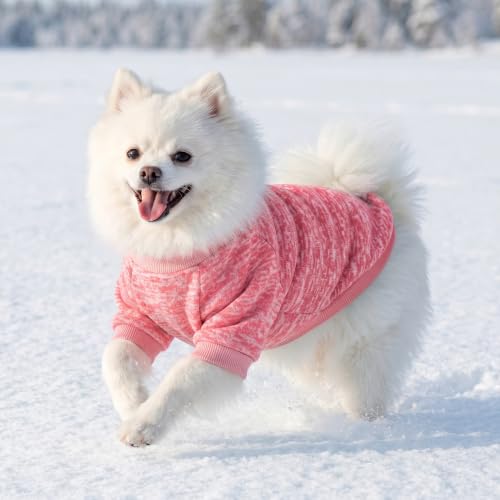 Image of 3 Pack Dog Sweaters for Small Dogs Girl Boy Winter Fleece Clothes Warm Soft Dog Sweatshirt Outfit for Dogs Cats Pet Apparel