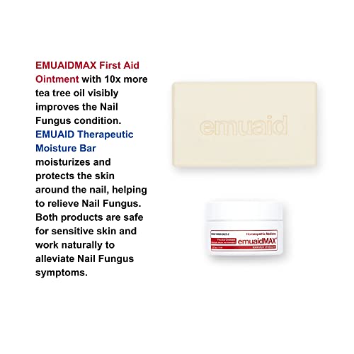 emuaid EMUAIDMAX Nail Fungus Eradicator Travel Kit - EMUAIDMAX Maximum Strength 0.5oz with Therapeutic Moisture Bar is Also Suitable for Cold Sores, Rashes, Psoriasis, Severe Boils and Bumps Nodules