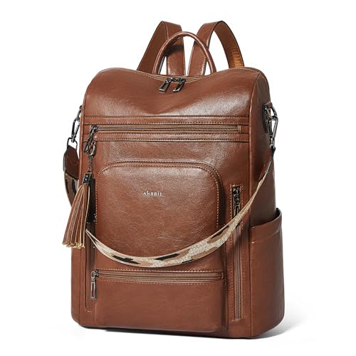 Image of Shrrie Vegan Leather Laptop Backpack for Women 15.6 inch Work Backpack Fashion Travel Backpack Purse for Business College
