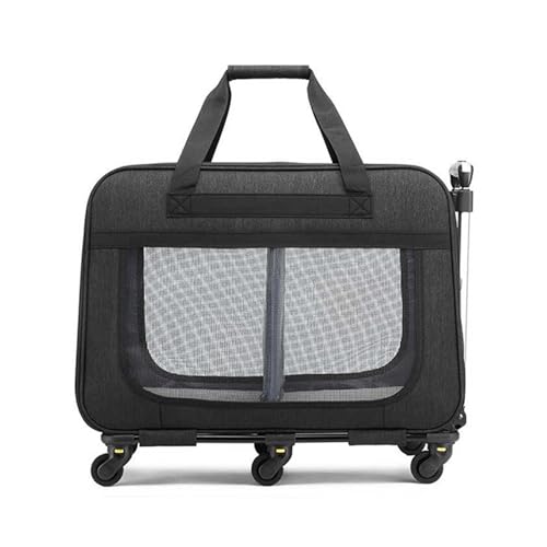 RWKLHV 犬 リュック ペットキャリー 通気性 猫 キャリーケース 折りたたみ式で持ち運び可能 キャリー ペット 耐荷重15kg キャリーバッグ キャリー付き 2つの使い方 バッグ ペットキャリーケース 調整可能なプルロッド 中型犬 ペットバッグ 耐摩