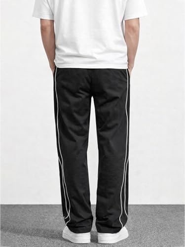Image of CHKOKKO Men's Relaxed Track Pants for Gym Workout Running Casual Wear Sports Lower with Pockets Adjustable Drawstring Waist Lightweight Quick Dry Activewear Fitness