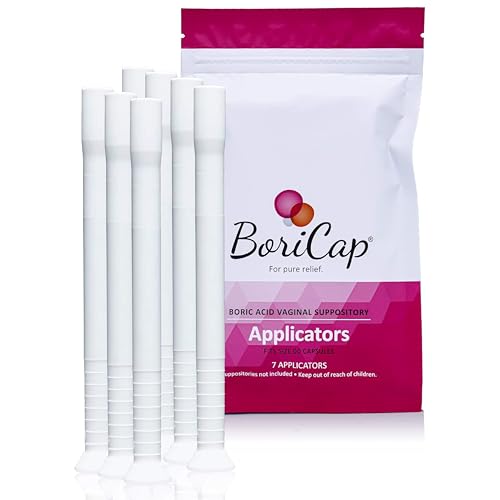 BoriCap - Boric Acid Vaginal Suppository Applicators - Hygienic Solution for Easy Glide Applicator Insertion - Washable and Reusable - Feminine Care and Hygiene Products - Made in USA by Heale - 7 ct