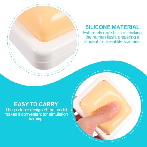 Image of ULTECHNOVO Injection Practice Pad Silicone Muscle Injection Trainer for Medical Students Intramuscular Training Model Reusable Portable 3.14X2.95X3.54 Inch