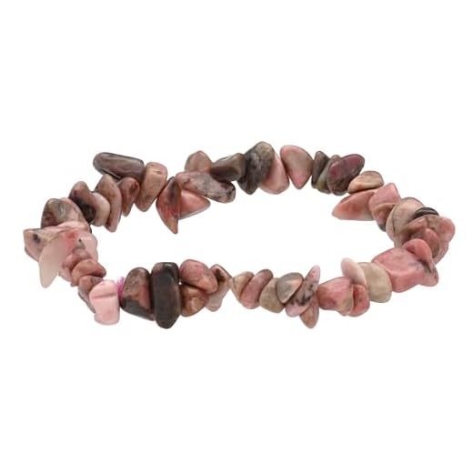 Lebensquelle Plus Rhodonit Splitterarmband | Handgefertigtes Elastisches Stretch Splitter Armband | Echter natürlicher Edelstein (Rhodonit)