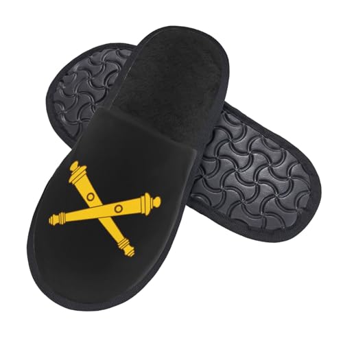 United States Army Field Artillery Collar Brass Slippers For Women Men Cozy Indoor And Outdoor Slip On Slippers Fuzzy House Shoes2