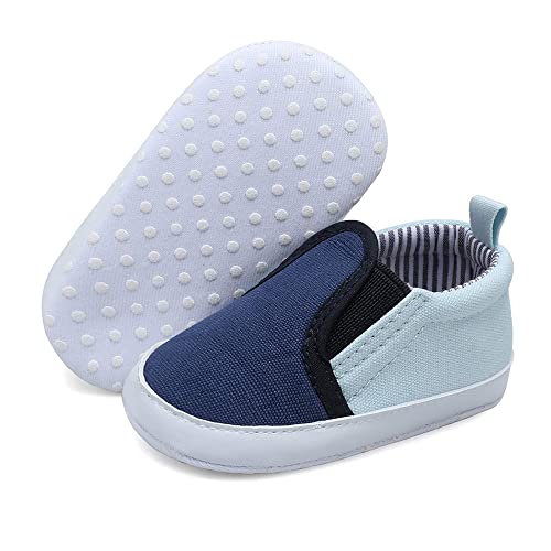 Image of Clowora Unsex Baby Boys Girls Canvas First Walkers Shoes,Infant Non Slip Soft Sole Toddler Flat Lazy Loafers Sneaker