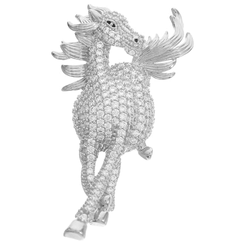 Broche cheval en cristaux et épingle alliage pour foulard