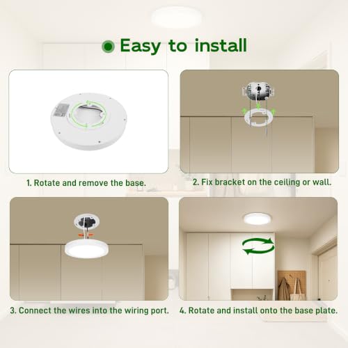 Image of hykolity 7Inch Selectable CCT LED Flush Mount Ceiling Light,1500LM,2 Pack