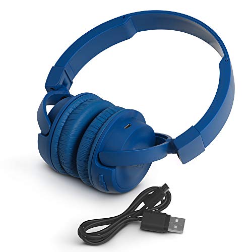 Image of JBL T460BT by Harman, Wireless On Ear Headphones with Mic, Pure Bass, Portable, Lightweight & Flat Foldable, Voice Assistant Support for Mobiles (Blue)