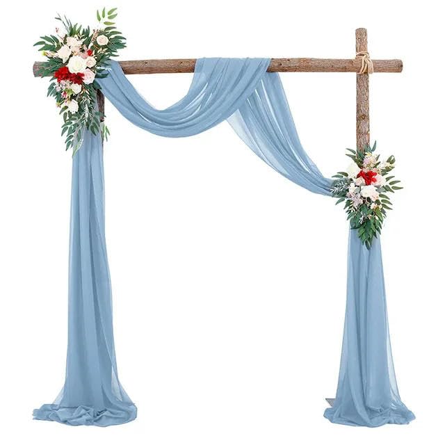 Rideau de tulle en mousseline de soie pour pelouse, extérieur, mariage, anniversaire, fiançailles, décoration de dossier de chaise de mariage