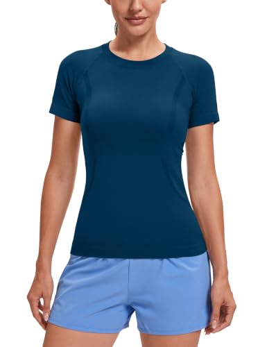 Image of MathCat Seamless Short Sleeve Workout Tops for Women
