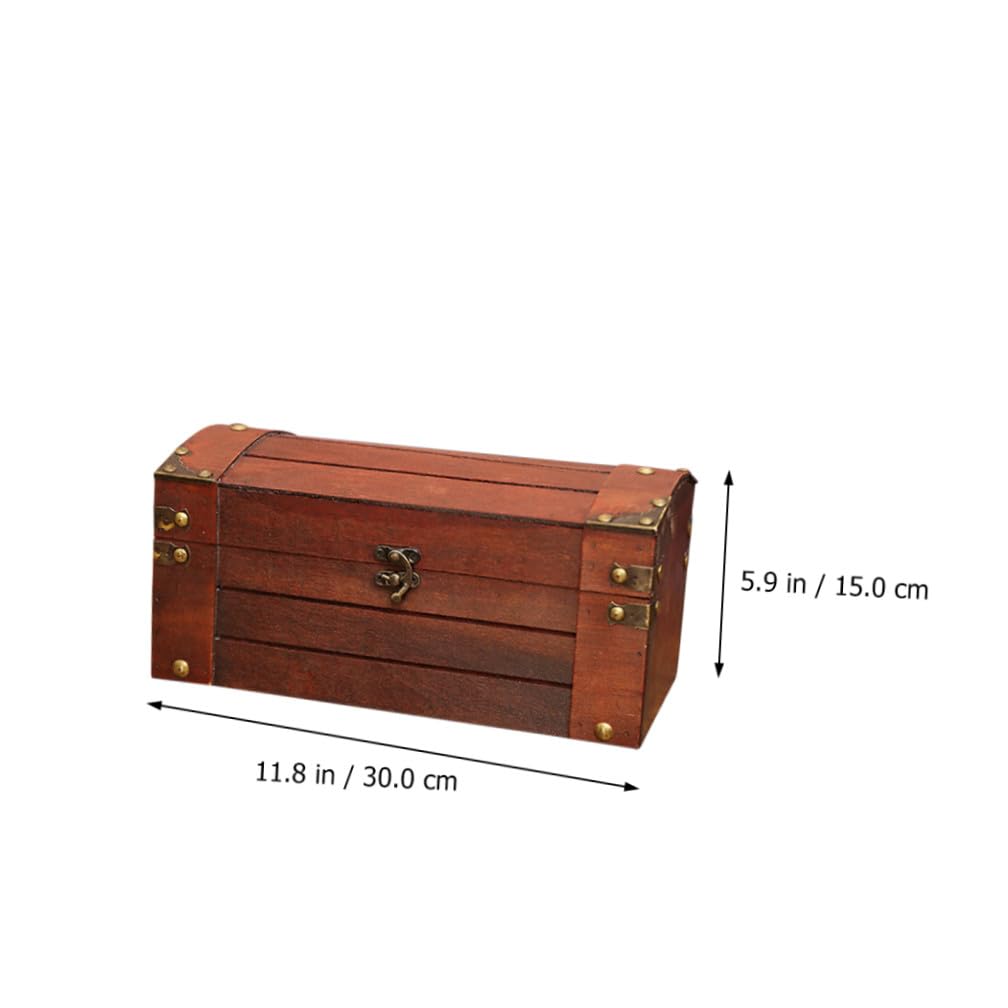 Vintage Holzkiste Aufbewahrungsbox mit Antikem Design Braune Schatzkiste zur Fotografie und Dekorativen Schmuckaufbewahrung