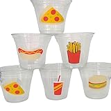 12 Fast Food Party Cups, Junk Food Birthday Party Cups, Burger Party, Hot Dog Party, French Fries, Fast Food Party Favors,Disposable