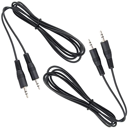 Cable auxiliar Jack 3.5mm macho a macho 6 pies 2 pack miniatura 1