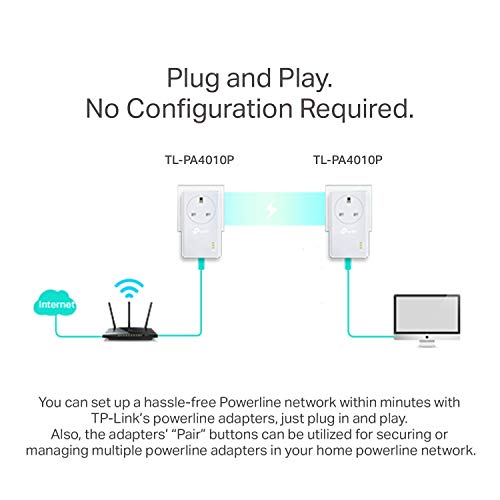 Image of TP-LINK TL-PA4010P 2-Pack Powerline Network Adapter Kit