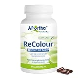 APOrtha® ReColour mit hochwertigem Melatine® Melanin I 60 vegetarische Kapseln mit Melanin gegen graue Haare I schrittweise Re-Pigmentierung von weißem und ergrautem Haar I Anti graue Haare Männer