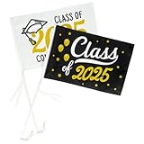 Graduation Car Flags Banners – Class of 2025 Congrats Grad Outdoor Parade Flag Decorations Supplies 2PCS
